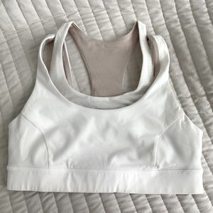 Lululemon white layered sports bra (M)